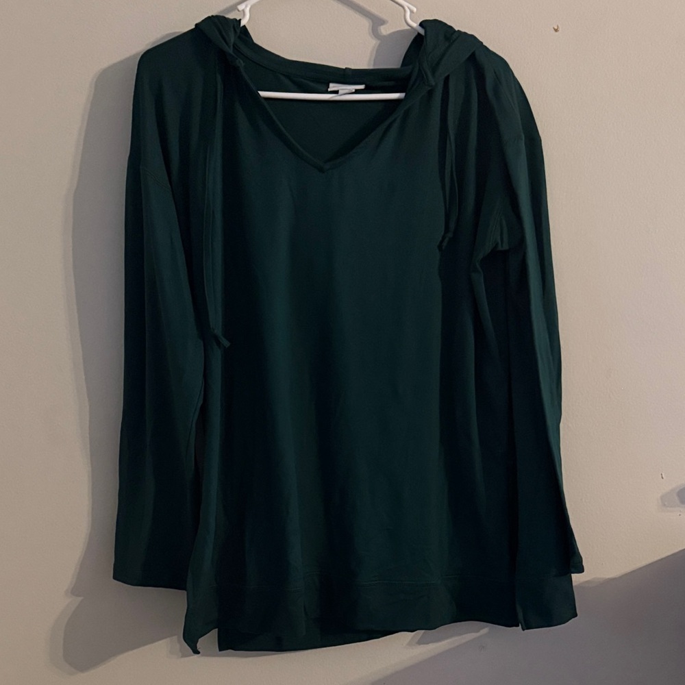 LuLaRoe Deep Green Hooded long sleeve